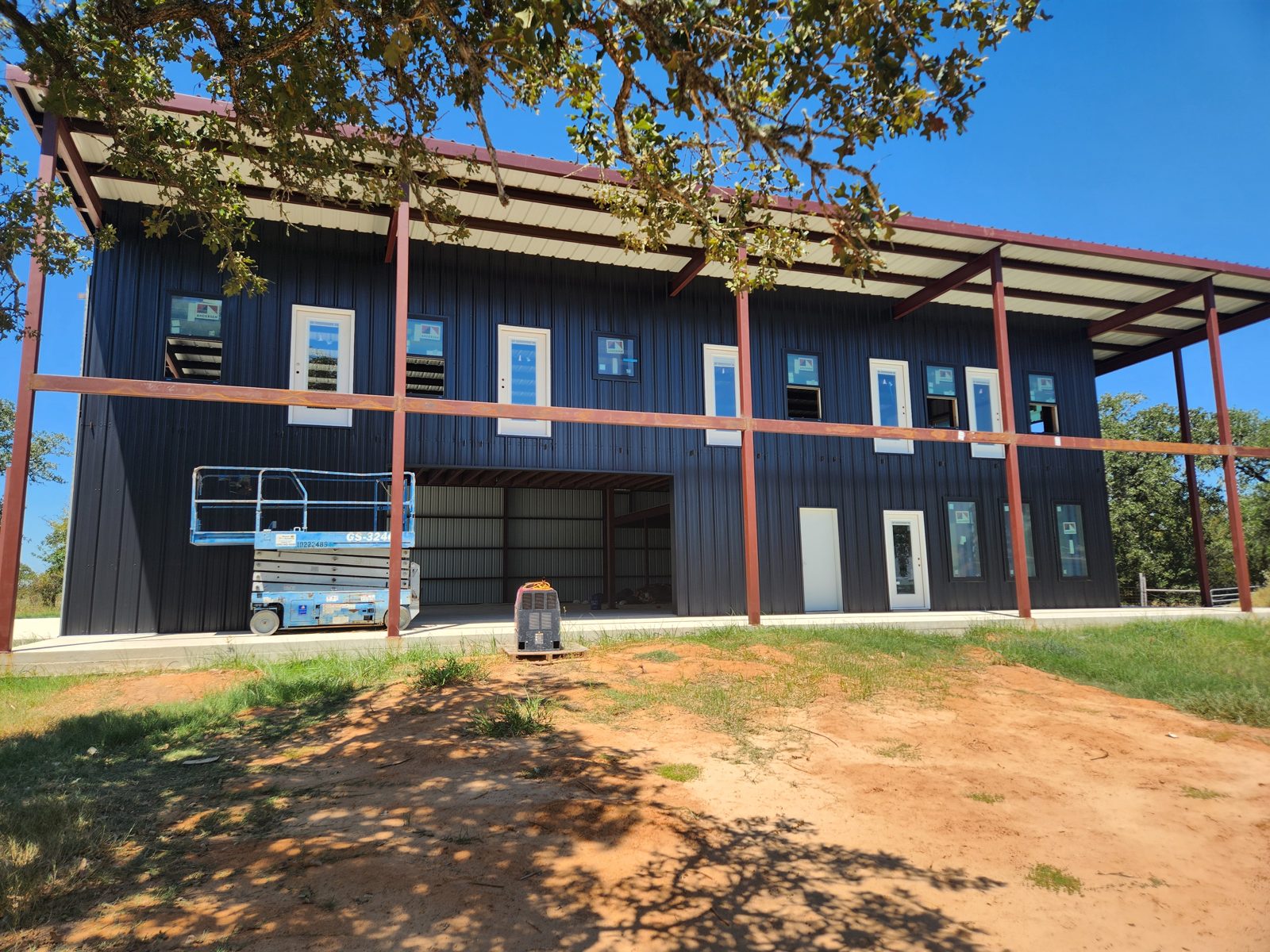 Steel-frame metal building constructed in Burleson County, Texas